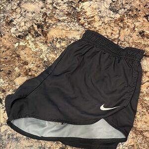 Nike Gray Dri-FIT Running Shorts. 2” inseam. Built in brief & drawstring waist